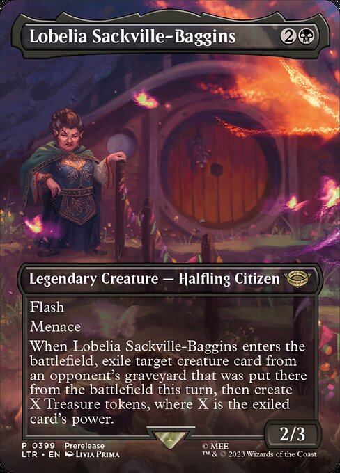 Lobelia Sackville-Baggins (Borderless) (Foil) - Universes Beyond: The Lord of the Rings: Tales of Middle-earth