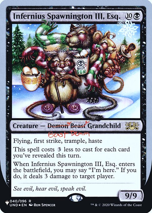 Infernius Spawnington III, Esq. - The List Reprints