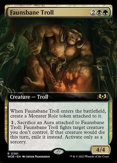 Faunsbane Troll (Extended Art) - Wilds of Eldraine
