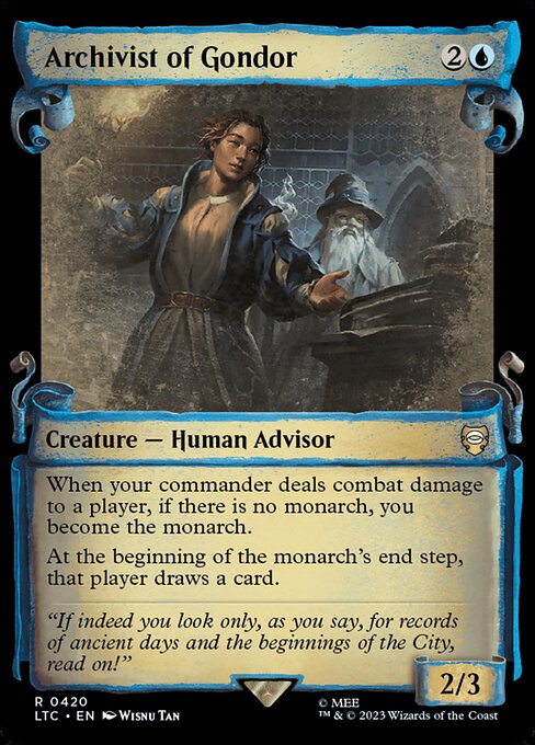 Archivist of Gondor (Showcase Scrolls) - Commander: The Lord of the Rings: Tales of Middle-earth