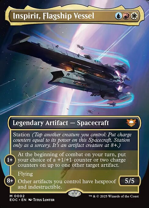 Inspirit, Flagship Vessel (Borderless) (Foil) - Commander: Edge of Eternities