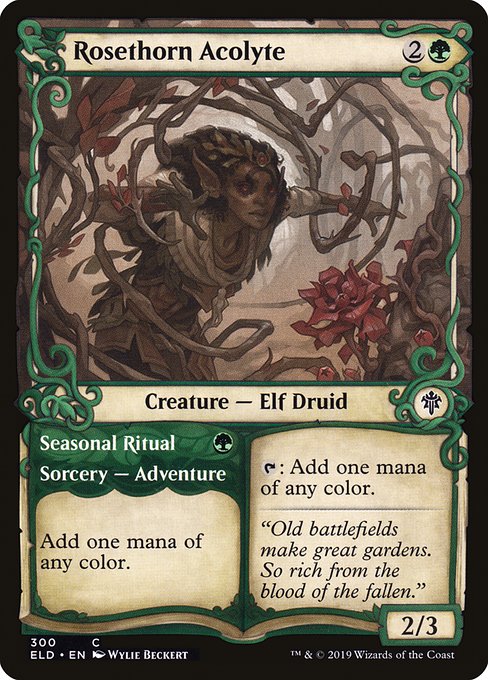 Rosethorn Acolyte (Showcase) - Throne of Eldraine