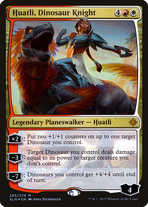 Huatli, Dinosaur Knight (Foil) - Ixalan