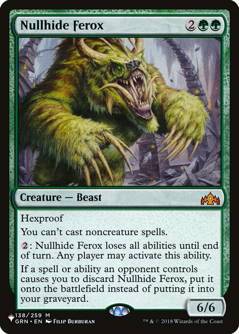 Nullhide Ferox - The List Reprints