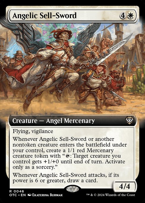 Angelic Sell-Sword (Extended Art) - Commander: Outlaws of Thunder Junction