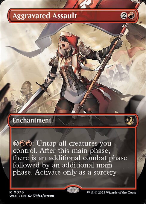 Aggravated Assault (Anime Borderless) - Wilds of Eldraine: Enchanting Tales