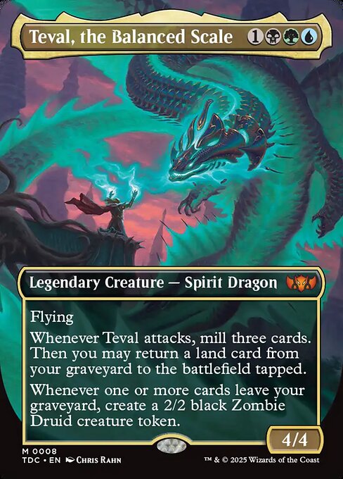 Teval, the Balanced Scale (Borderless) (Foil) - Commander: Tarkir: Dragonstorm