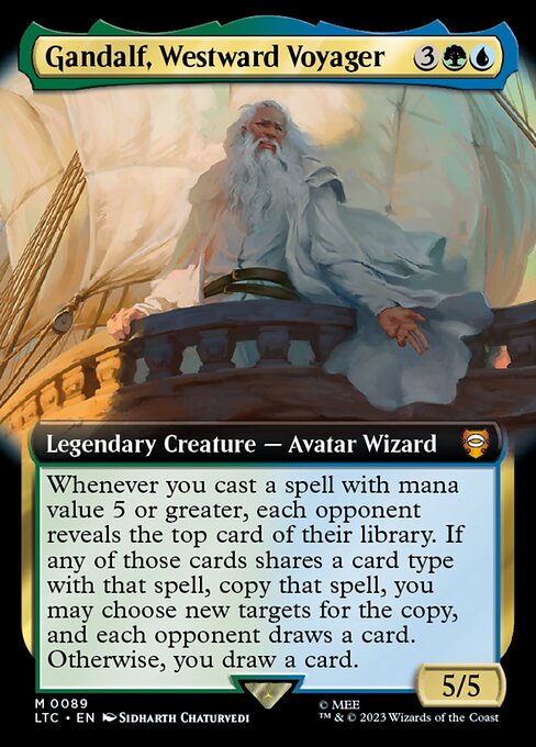 Gandalf, Westward Voyager (Extended Art) - Commander: The Lord of the Rings: Tales of Middle-earth