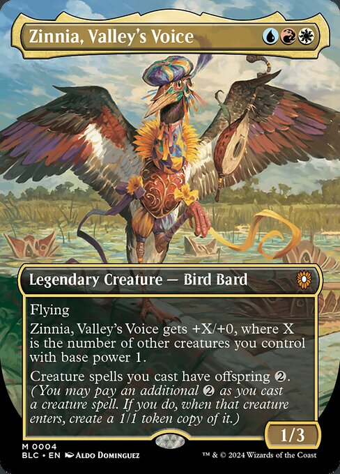 Zinnia, Valley's Voice (Borderless) (Foil) - Commander: Bloomburrow