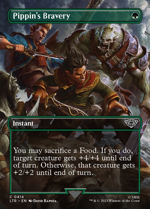 Pippin's Bravery (Borderless) (Foil) - Universes Beyond: The Lord of the Rings: Tales of Middle-earth