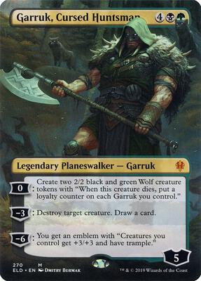 Garruk, Cursed Huntsman (Borderless) - Throne of Eldraine
