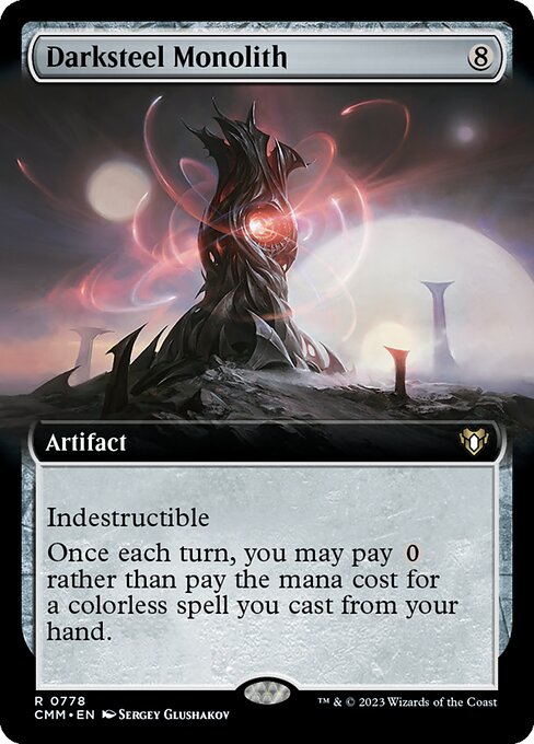 Darksteel Monolith (Extended Art) - Commander Masters