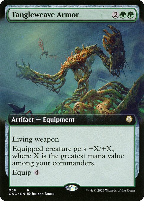 Tangleweave Armor (Extended Art) - Commander: Phyrexia: All Will Be One