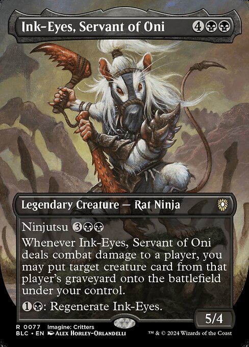 Ink-Eyes, Servant of Oni (Borderless) - Commander: Bloomburrow