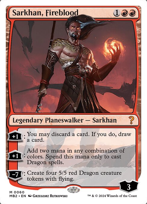 Sarkhan, Fireblood (White Border) - Mystery Booster 2