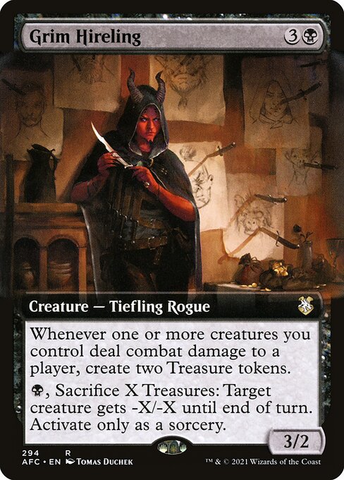 Grim Hireling (Extended Art) - Commander: Adventures in the Forgotten Realms