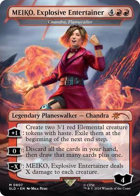 MEIKO, Explosive Entertainer - Chandra, Flamecaller (Rainbow Foil) - Secret Lair Drop Series