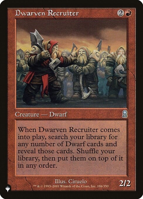 Dwarven Recruiter - The List Reprints