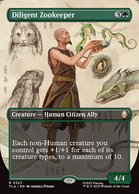 Diligent Zookeeper (Borderless) (Foil) - Avatar: The Last Airbender