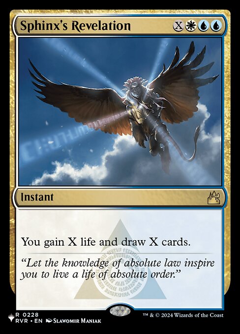 Sphinx's Revelation (Retro Frame) (Foil) - Ravnica Remastered
