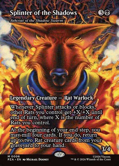 Splinter of the Shadows - Ashcoat of the Shadow Swarm (Borderless) - Teenage Mutant Ninja Turtles Source Material
