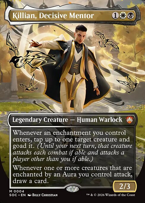 Killian, Decisive Mentor (Borderless) (Foil) - Commander: Secrets of Strixhaven