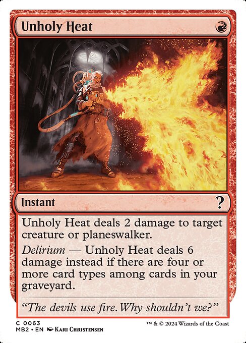 Unholy Heat (White Border) - Mystery Booster 2