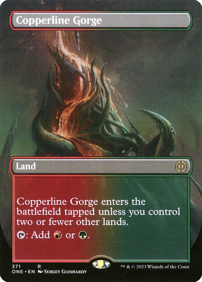 Copperline Gorge (Borderless) - Phyrexia: All Will Be One