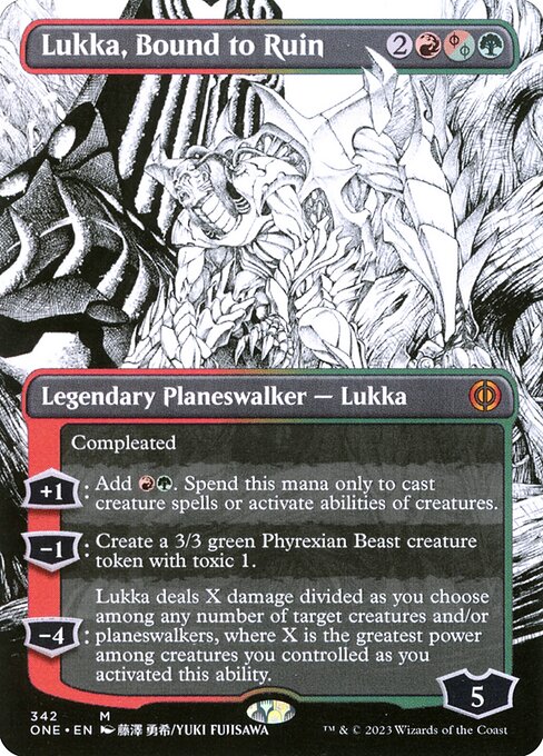 Lukka, Bound to Ruin (Borderless) - Phyrexia: All Will Be One