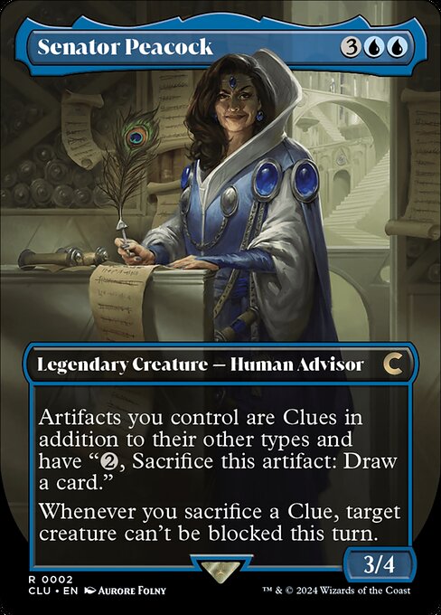Senator Peacock (Borderless) - Ravnica: Clue Edition