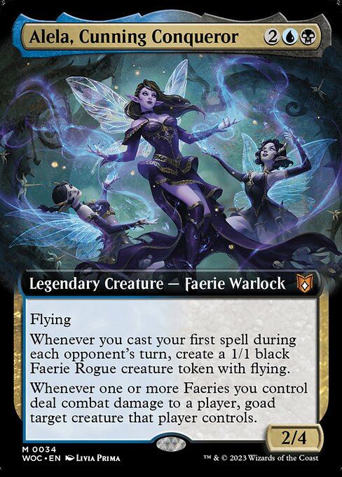 Alela, Cunning Conqueror (Extended Art) - Commander: Wilds of Eldraine