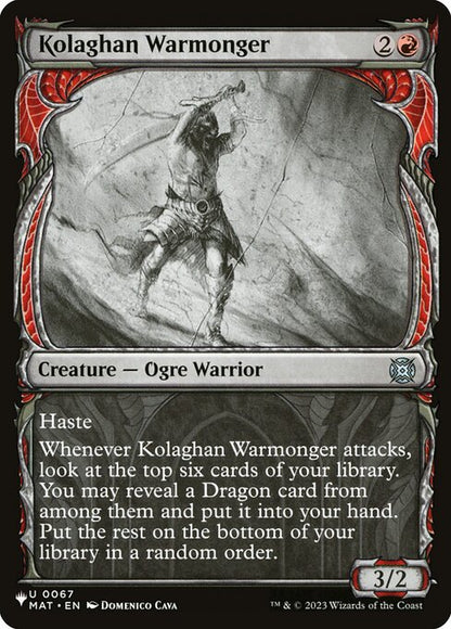 Kolaghan Warmonger - The List Reprints