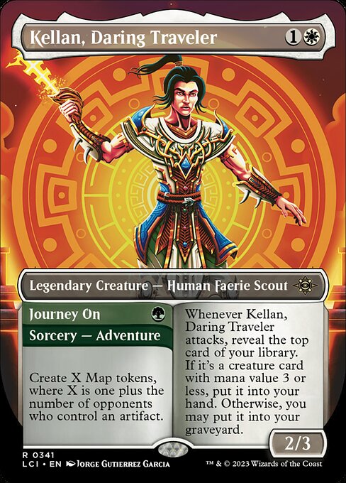 Kellan, Daring Traveler (Borderless) - The Lost Caverns of Ixalan