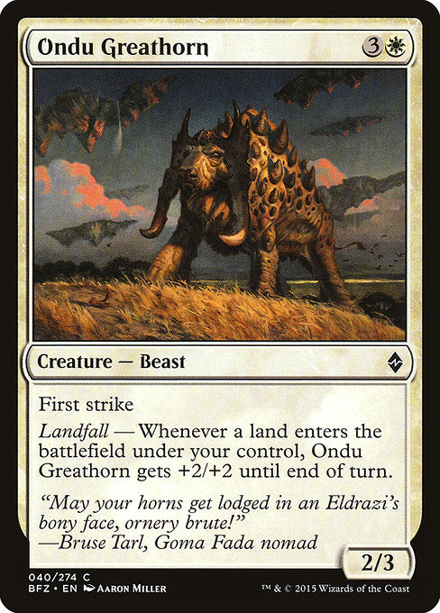 Ondu Greathorn - Battle for Zendikar