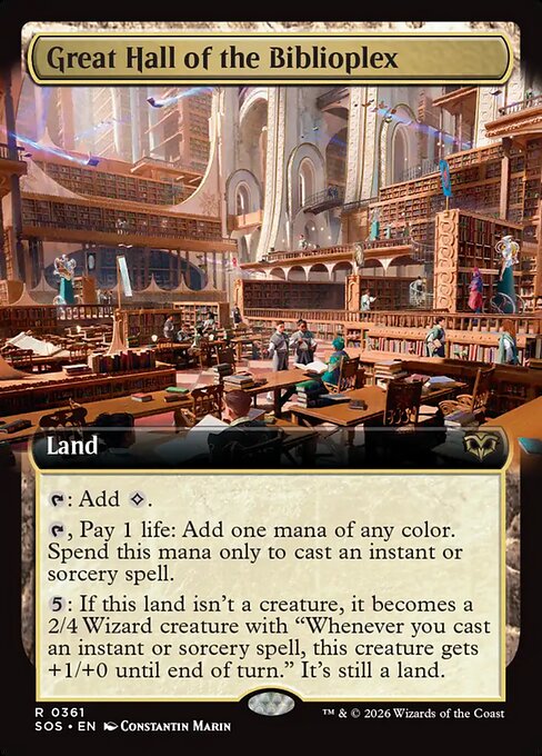 Great Hall of the Biblioplex (Extended Art) - Secrets of Strixhaven