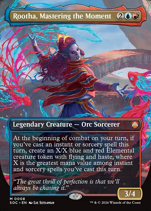Rootha, Mastering the Moment (Borderless) - Commander: Secrets of Strixhaven