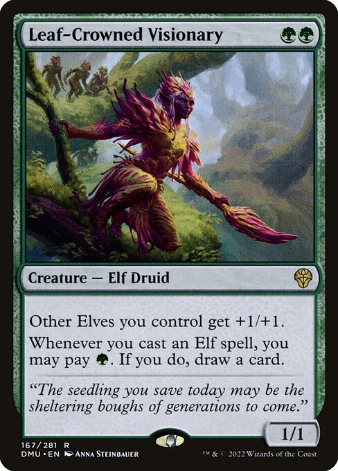 Leaf-Crowned Visionary - Dominaria United