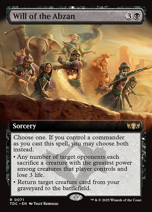 Will of the Abzan (Extended Art) - Commander: Tarkir: Dragonstorm
