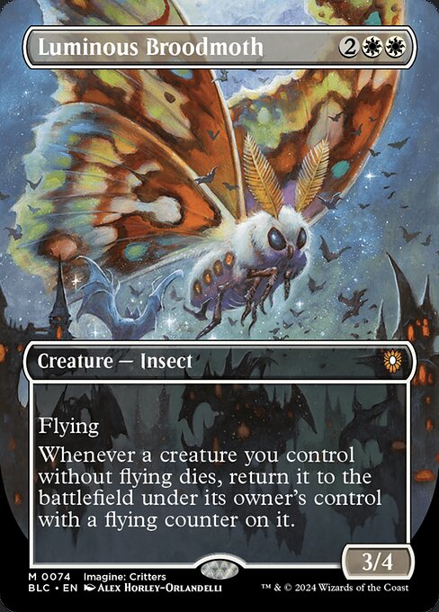 Luminous Broodmoth (Borderless) - Commander: Bloomburrow