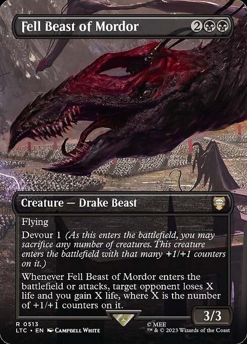 Fell Beast of Mordor (Borderless) - Commander: The Lord of the Rings: Tales of Middle-earth
