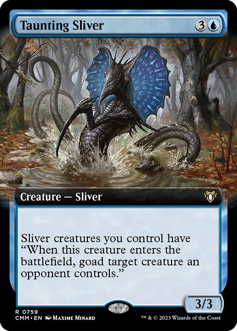 Taunting Sliver (Extended Art) - Commander Masters