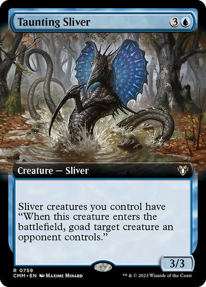 Taunting Sliver (Extended Art) - Commander Masters
