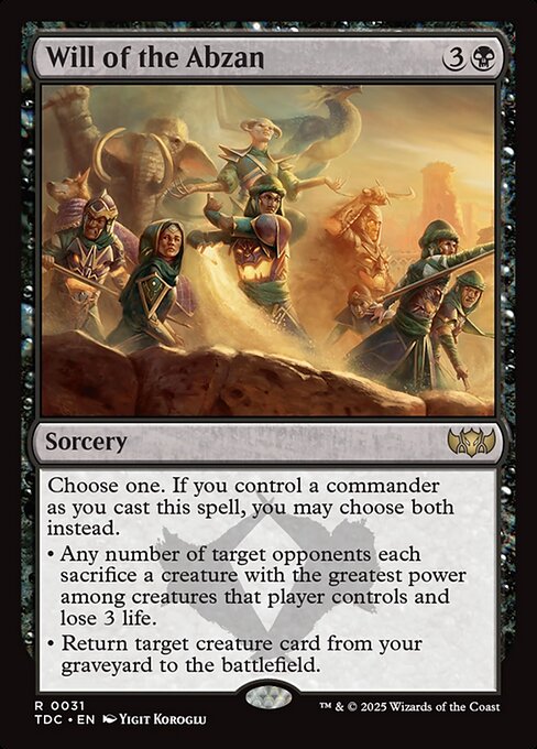 Will of the Abzan - Commander: Tarkir: Dragonstorm