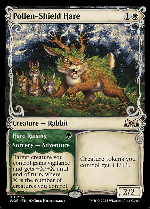 Pollen-Shield Hare (Showcase) - Wilds of Eldraine