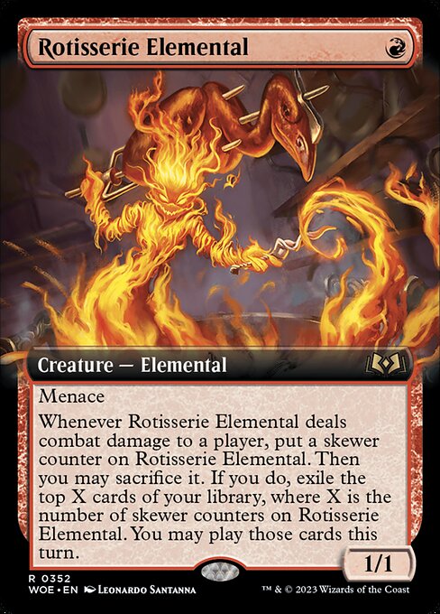 Rotisserie Elemental (Extended Art) (Foil) - Wilds of Eldraine