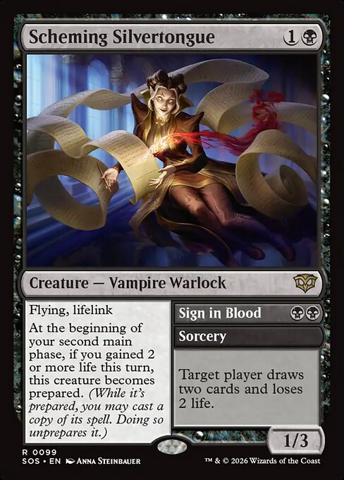 Scheming Silvertongue (Foil) - Secrets of Strixhaven